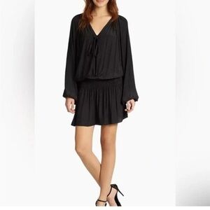 RAMY brook black long sleeve smocked dress (XS but fits like a S)